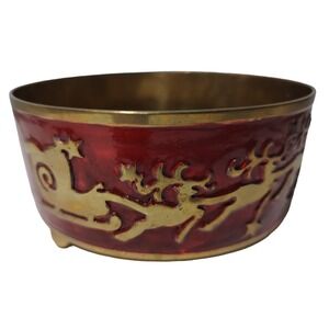 Pier One Christmas Brass Red Wine Bottle Stand Large Candle Holder Holiday SEE‎